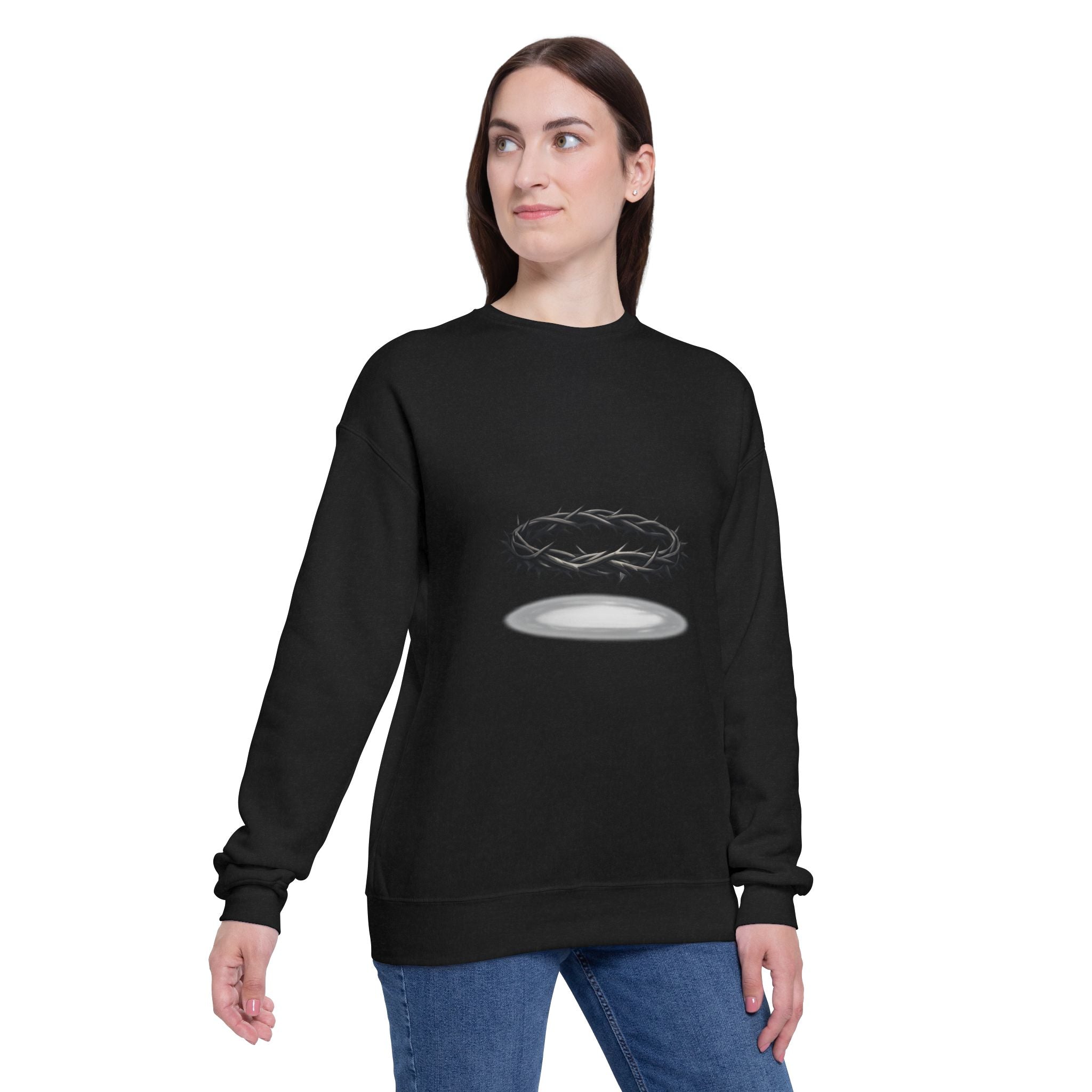 Crown of Thorns Crew Sweatshirt — Black